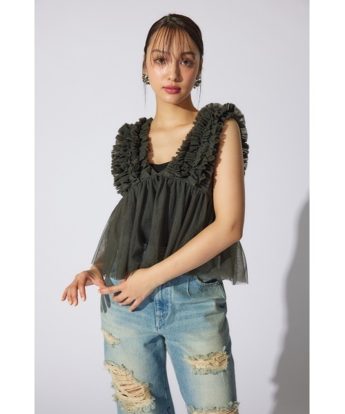 エリザベッタ フランキ クレープパンツ チュールペプラム L ELISABETTA FRANCHI(エリザベッタ フランキ) パンツ