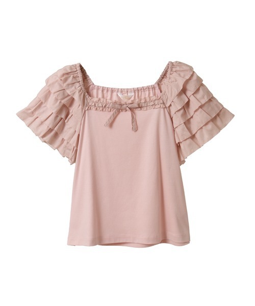 tシャツ ローンフリル袖使いカットソー レディース