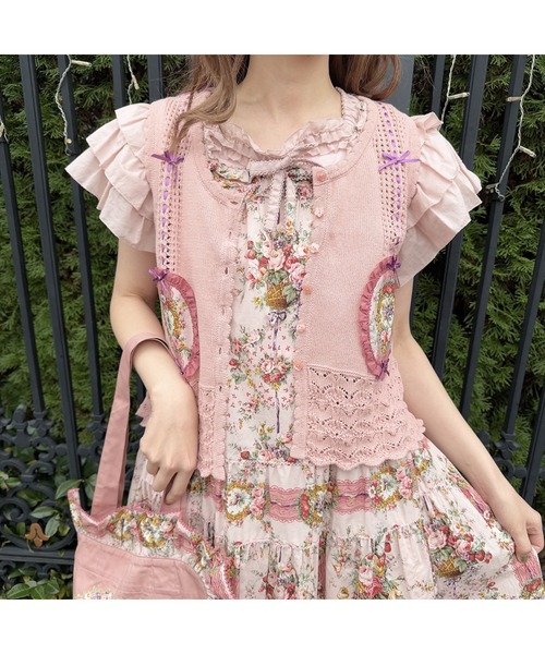ピンクハウス新品未使用とってもお洒落なフリルカットソー　定価20,900円 PINK HOUSE tシャツ ローンフリル袖使いカットソー レディース