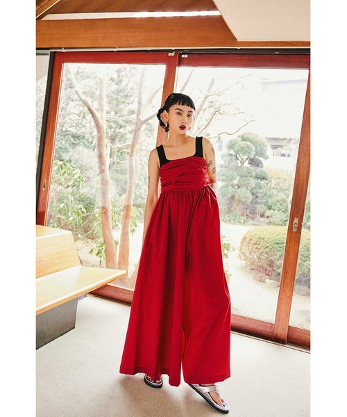 サロペット・オーバーオール・オールインワン OMMO TUCK BUSTIER ALL IN ONE BLACK 38 OMMO ONLINE STORE / TUCK BUSTIER ALL IN ONE