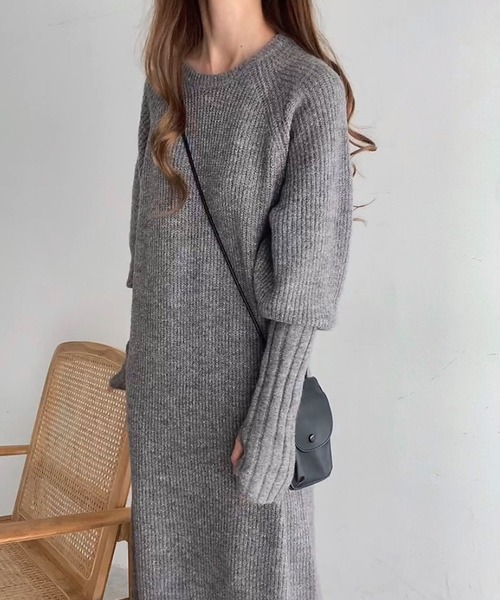 「FILLOU」 ニットワンピース FREE ベージュ レディース_画像4