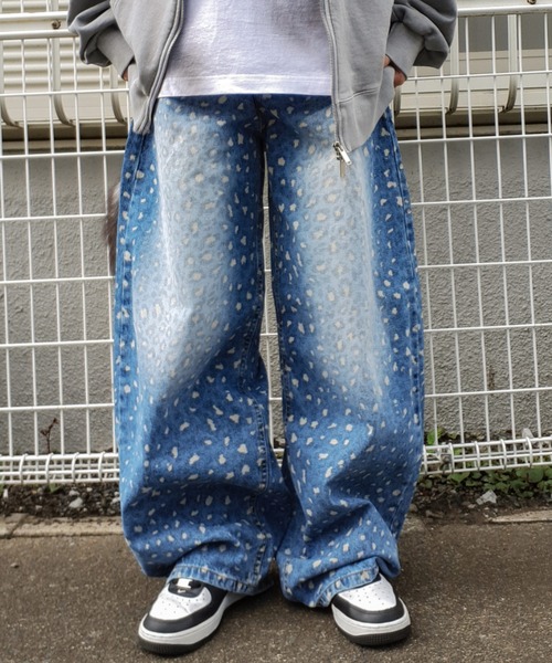 A'gem（エージェム） ジーンズ A'GEM/9 × .kom レオパードデニムパンツ