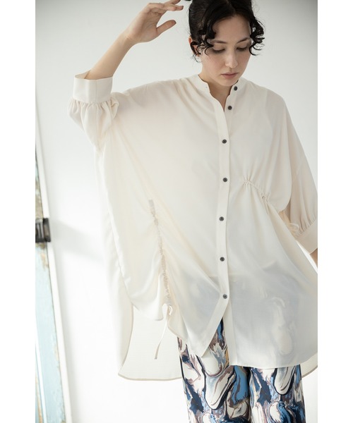 「OSMOSIS」 7分袖シャツ ONE SIZE ブラック レディース OSMOSIS 「OSMOSIS」 7分袖カットソー ONE SIZE ブラック