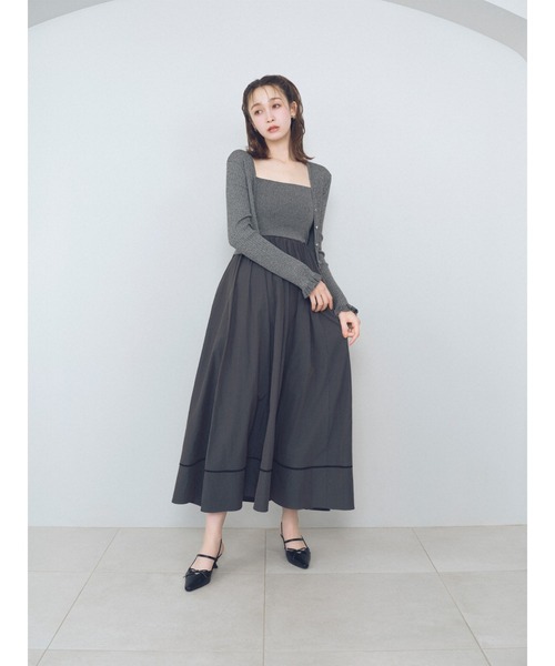 LILY BROWN ニットビスチェ切り替えワンピース/ハンドウォッシャブル WEB限定カラー】【WEB限定00サイズ】ニットビスチェ切り替え