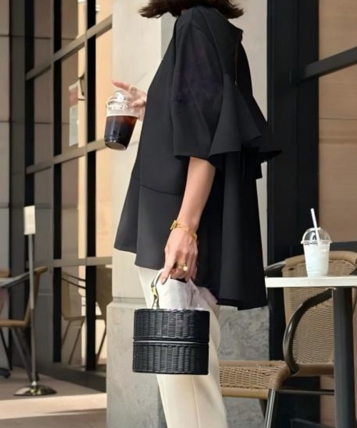 ブラウス シャツ バックフリルAラインブラウス レディース Fit more ブラウス シャツ バックフリルAラインブラウス