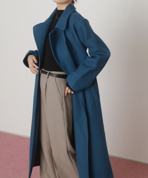 「Pierrot」 ステンカラーコート L ネイビー レディース_画像3