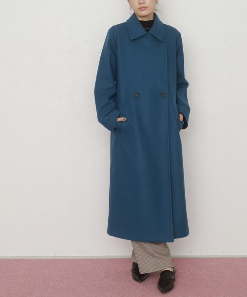 「Pierrot」 ステンカラーコート L ネイビー レディース_画像6