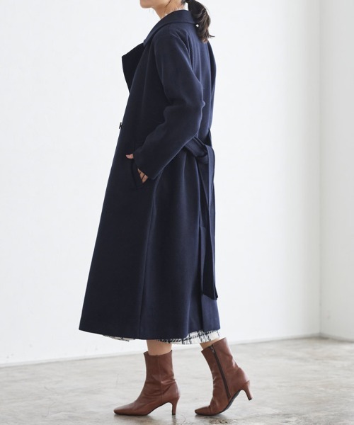 「Pierrot」 ステンカラーコート L ネイビー レディース_画像7