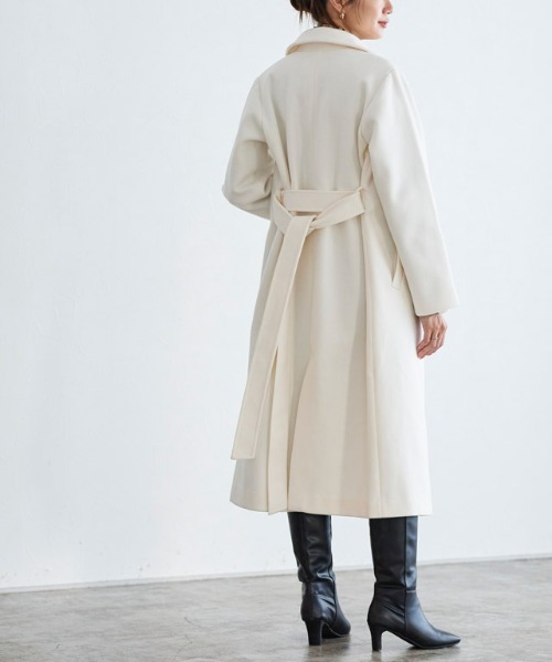 「Pierrot」 ステンカラーコート L ネイビー レディース_画像9