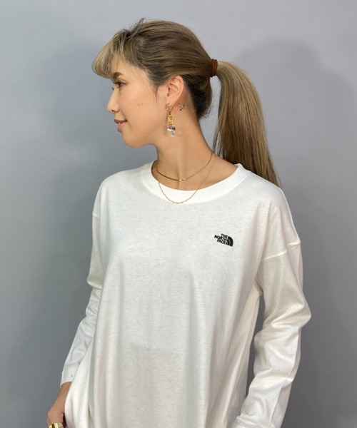 ノースフェイス　レディース　ワンピース　Mサイズ　グレー THE NORTH FACE 「THE FACE」 Tシャツワンピース M グレー