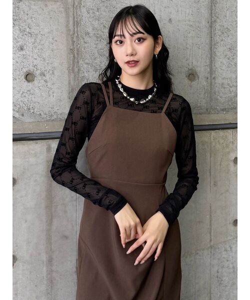 MURUA tシャツ フロッキーモノグラムシアートップス レディース