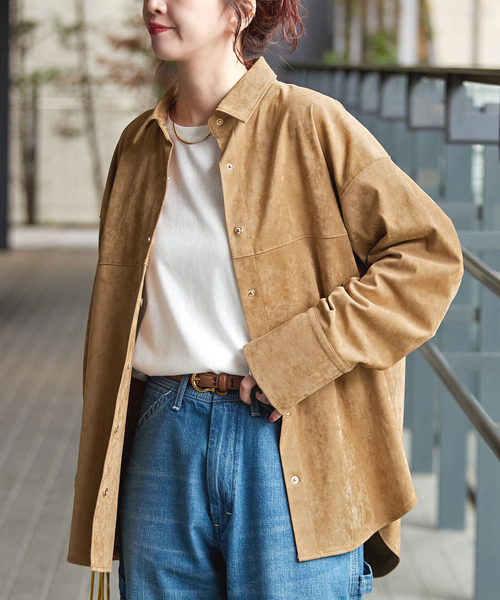 Simplicite（サンプリシテ） ブラウス シャツ スウェードライクシャツ