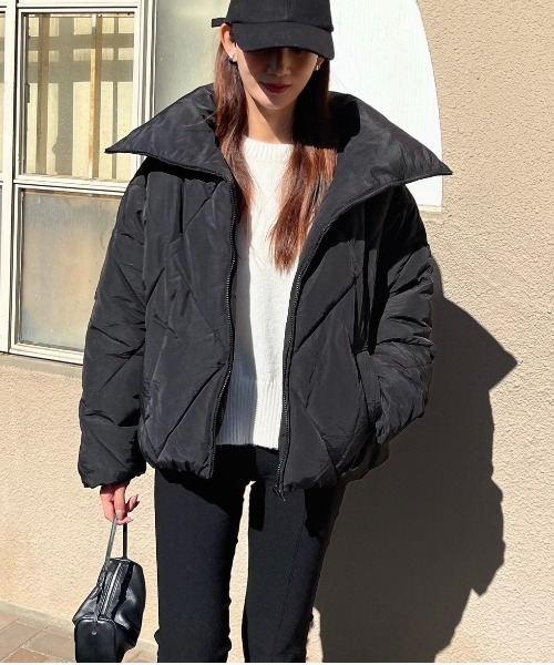 「Re:EDIT」 キルティングブルゾン MEDIUM アイボリー レディース_画像6