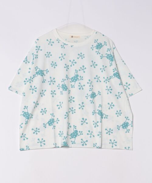 tシャツ (BD)「BARNDOOR」総柄 プリント ドルマンスリーブ Tシャツ レディース