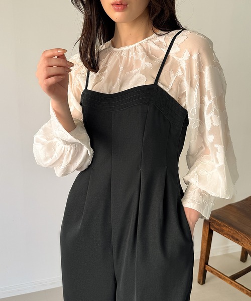 ⭐︎スタイル美人ブラックオールインワン⭐︎ STYLEMIXER | ウエストラップオールインワン (オールインワン ) |SHEL
