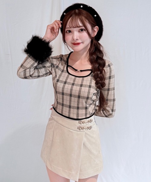 NOMAE（ノーマエ） tシャツ ファーカフスバックリボントップス