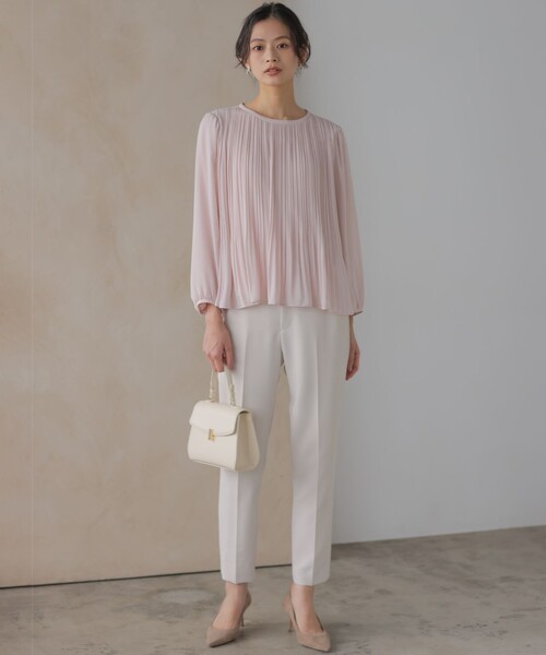 組曲（KUMIKYOKU） ブラウス シャツ ジョーゼットシフォンプリーツ