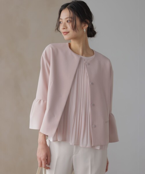 組曲（KUMIKYOKU） ブラウス シャツ ジョーゼットシフォンプリーツ