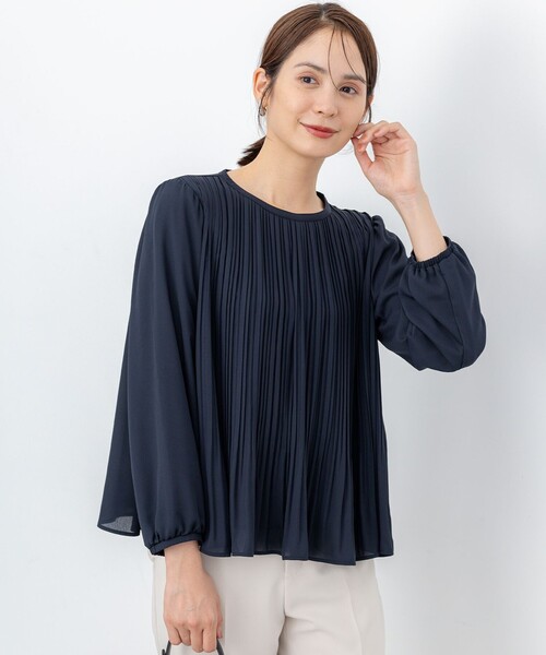 組曲（KUMIKYOKU） ブラウス シャツ ジョーゼットシフォンプリーツ