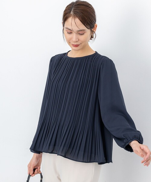 組曲（KUMIKYOKU） ブラウス シャツ ジョーゼットシフォンプリーツ