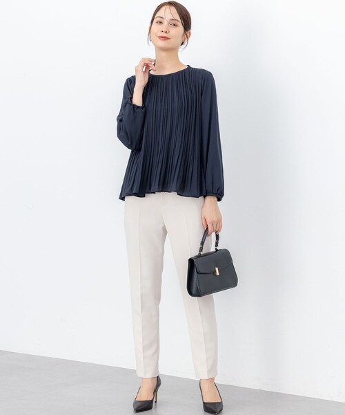 組曲（KUMIKYOKU） ブラウス シャツ ジョーゼットシフォンプリーツ