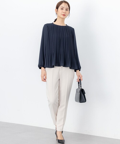 組曲（KUMIKYOKU） ブラウス シャツ ジョーゼットシフォンプリーツ