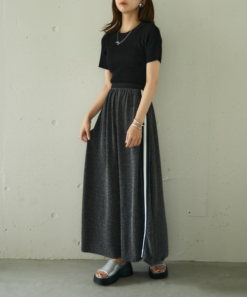 「SETUP7」 フラットサンダル 24cm ブラック レディース_画像3