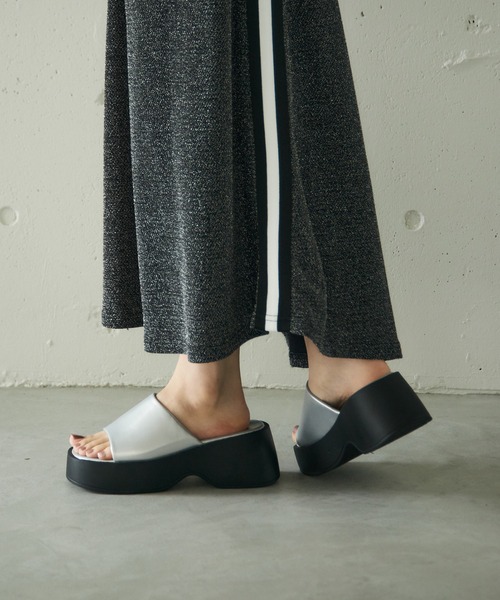 「SETUP7」 フラットサンダル 24cm ブラック レディース_画像7