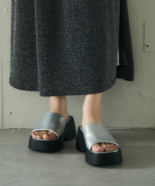 「SETUP7」 フラットサンダル 24cm ブラック レディース_画像8