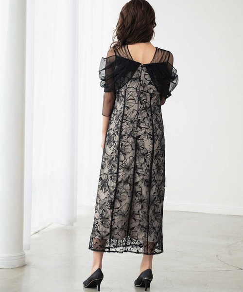 GIRL DRESS FOR NOW ドレス チュール ドレープ スパンコール ドレス