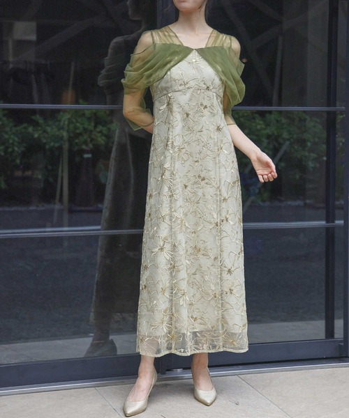 GIRL DRESS FOR NOW ドレス チュール ドレープ スパンコール ドレス