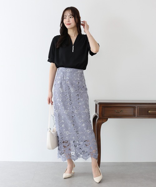 「BLUEEAST」 半袖ブラウス MEDIUM ブラック レディース_画像6