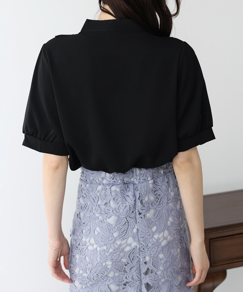 「BLUEEAST」 半袖ブラウス MEDIUM ブラック レディース_画像9
