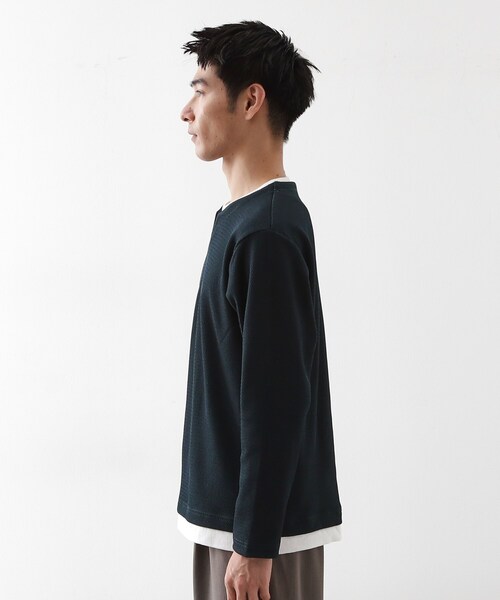 THE SHOP TK tシャツ 「一枚でコーディネートが完成！」レイヤード風