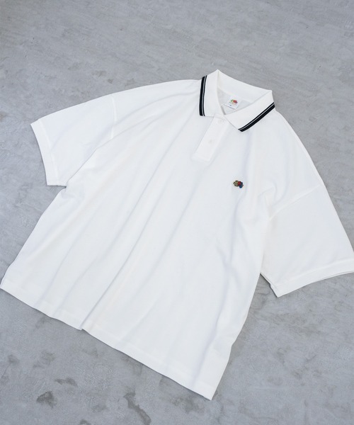 「FRUIT OF THE LOOM」 半袖ポロシャツ S モスグリーン メンズ_画像2