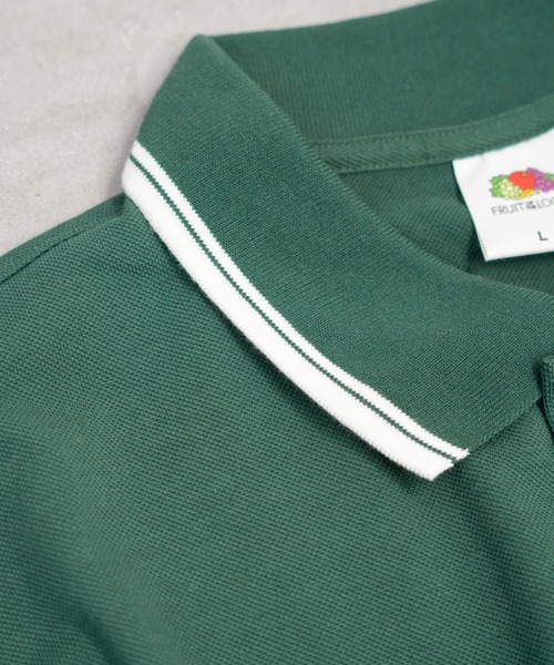 「FRUIT OF THE LOOM」 半袖ポロシャツ S モスグリーン メンズ_画像7