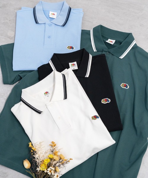 「FRUIT OF THE LOOM」 半袖ポロシャツ S モスグリーン メンズ_画像8