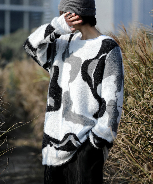 NEOS（KOKUYO） セーター ニット 「neos」オーバーサイズ 総柄