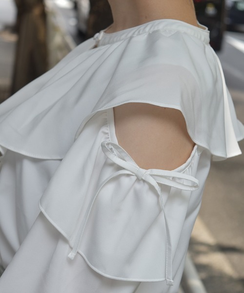 axes femme（アクシーズ ファム） ブラウス シャツ 肩開きチョーカー風