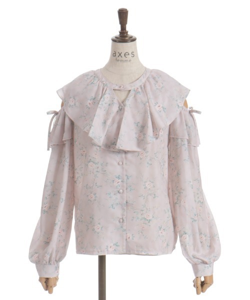 axes femme（アクシーズ ファム） ブラウス シャツ 肩開きチョーカー風