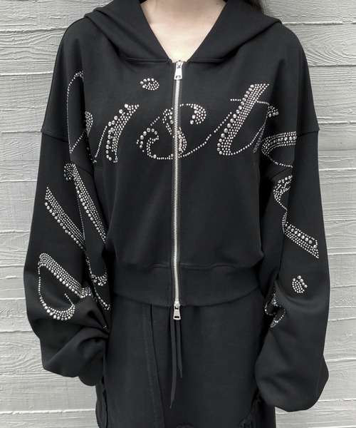 VEILA パーカー ラインストーンジップパーカー レディース : ZOZOTOWN