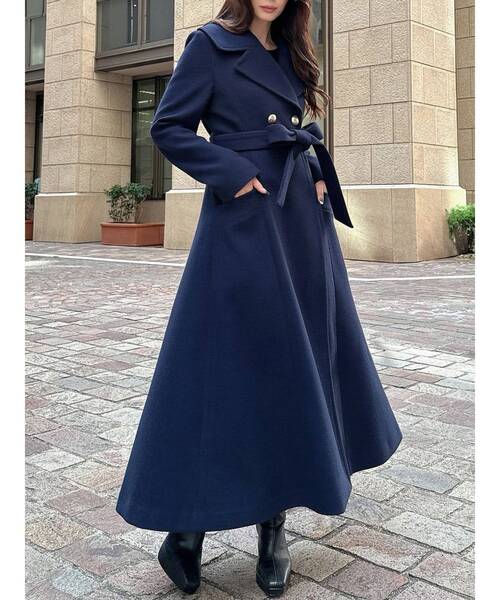 〝rさん専用〟RESEXXY Aラインフレアコート　ネイビー Msize RESEXXY（リゼクシー） コート アウター Aラインフレアコート