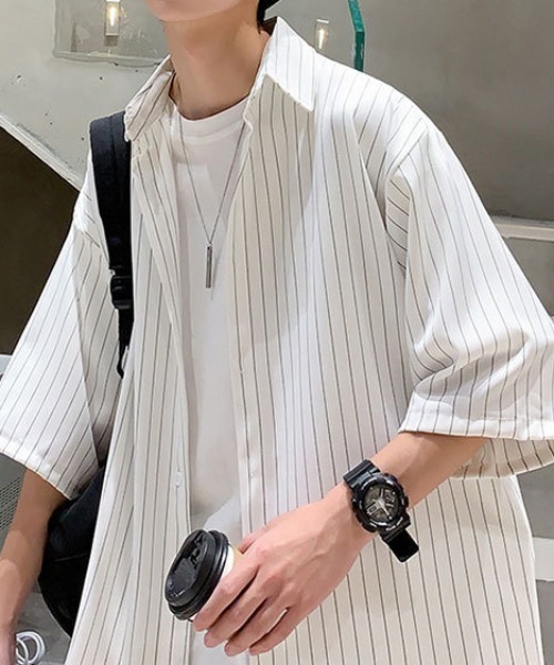 「link lot」 半袖シャツ L ホワイト メンズ_画像3