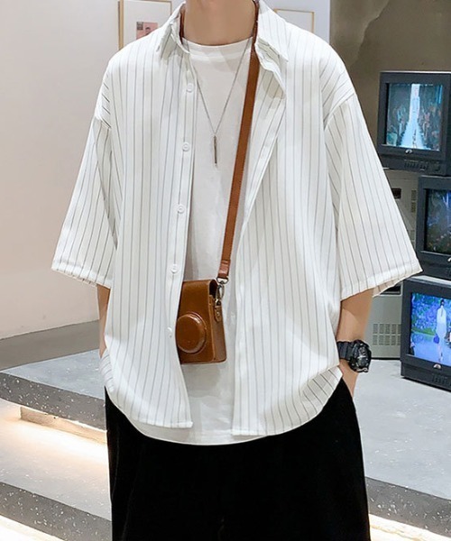 「link lot」 半袖シャツ L ホワイト メンズ_画像5