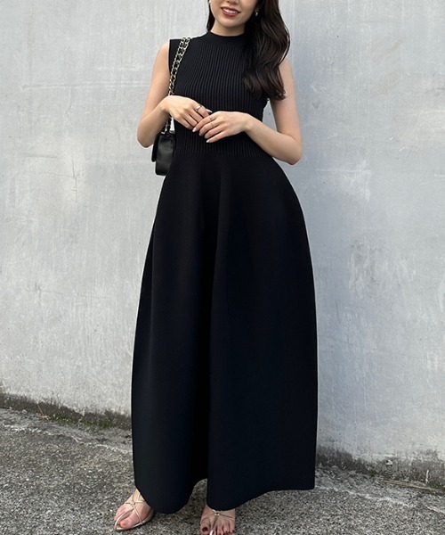 anuans（アニュアンス） ノースリーブワンピース FREE ブラック