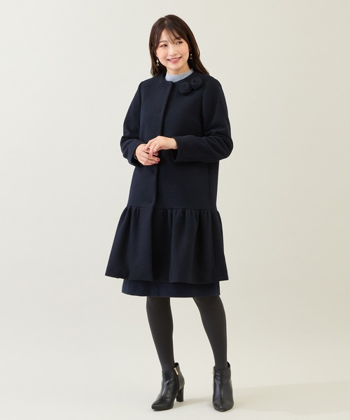 Rose Tiara（ローズティアラ） ノーカラーコート コート 「コサージュ