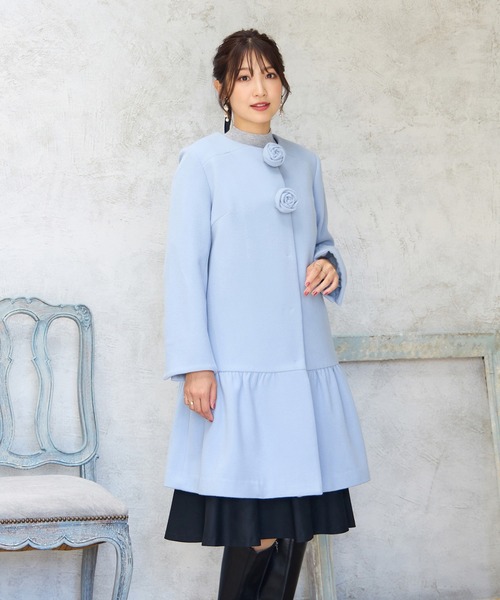 Rose Tiara（ローズティアラ） ノーカラーコート コート 「コサージュ