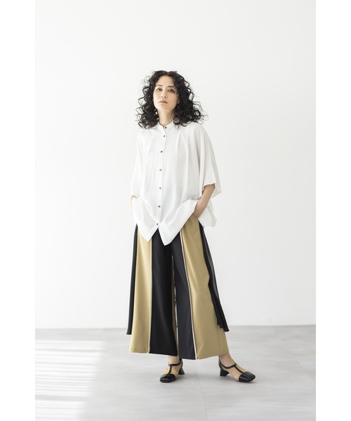 「OSMOSIS」 「loaf」7分袖ブラウス ONE SIZE ブラック レディース_画像2