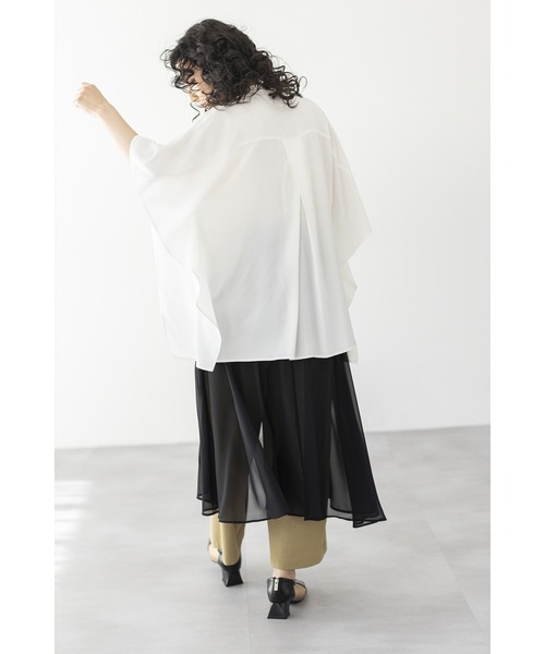 「OSMOSIS」 「loaf」7分袖ブラウス ONE SIZE ブラック レディース_画像4