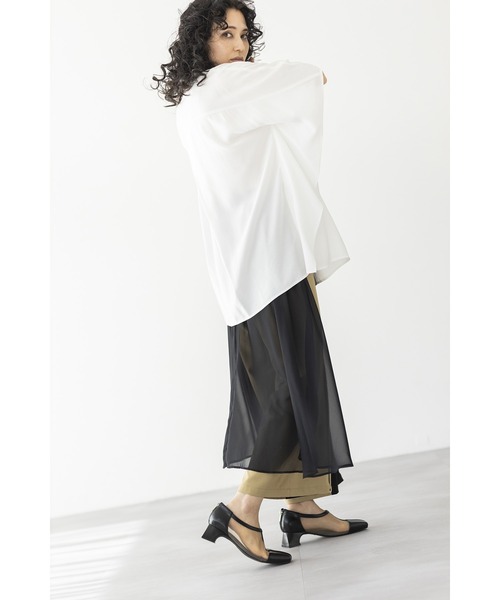 「OSMOSIS」 「loaf」7分袖ブラウス ONE SIZE ブラック レディース_画像5